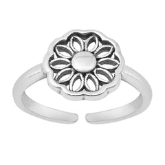 Sterling Silver Oxidized Mandala Toe Ring
