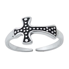 Load image into Gallery viewer, Sterling Silver Oxidized Cross Toe Ring