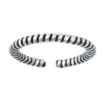 Sterling Silver Oxidized Rope Band Toe Ring