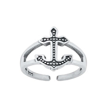 Load image into Gallery viewer, Sterling Silver Oxidized Anchor Toe Ring