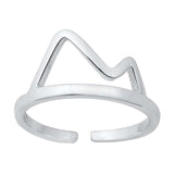 Sterling Silver Rhodium Plated Mountain Toe Ring