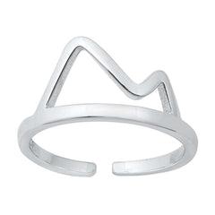 Sterling Silver Rhodium Plated Mountain Toe Ring