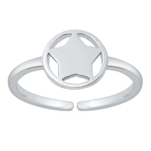 Load image into Gallery viewer, Sterling Silver Polished Star Toe Ring