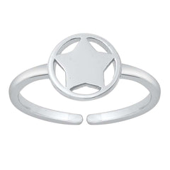 Sterling Silver Polished Star Toe Ring