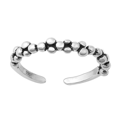 Sterling Silver Oxidized Round Toe Ring