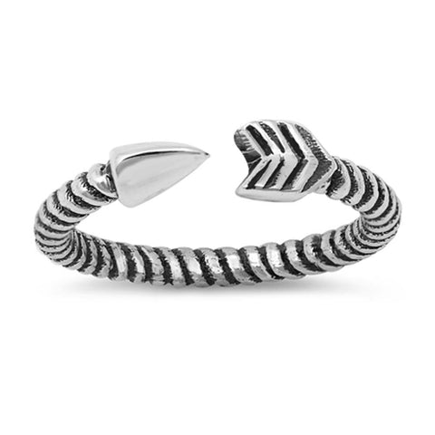 Sterling Silver Oxidized Arrow Toe Ring