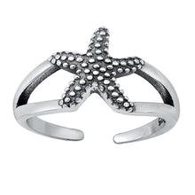 Load image into Gallery viewer, Sterling Silver Oxidized Starfish Toe Ring