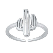 Load image into Gallery viewer, Sterling Silver Rhodium Plated Cactus Toe Ring