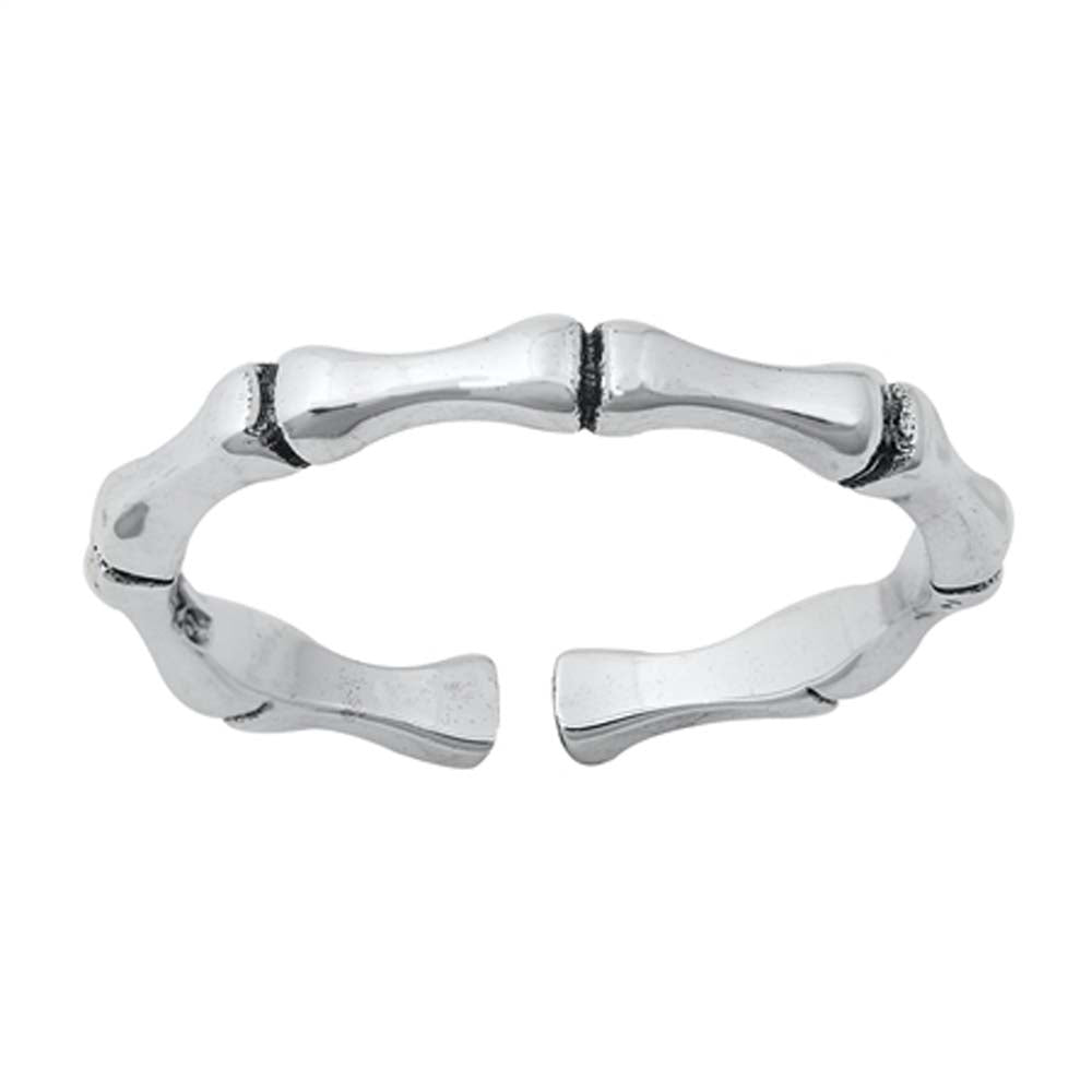 Sterling Silver Oxidized Bamboo Toe Ring