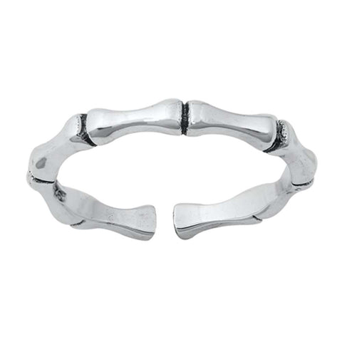 Sterling Silver Oxidized Bamboo Toe Ring