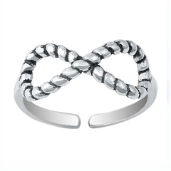 Sterling Silver Oxidized Infinity Rope Toe Ring