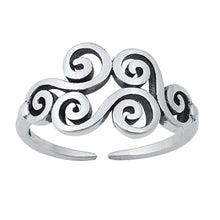 Load image into Gallery viewer, Sterling Silver Oxidized Wind Symbol Toe Ring