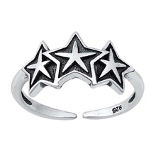 Load image into Gallery viewer, Sterling Silver Oxidized Stars Toe Ring