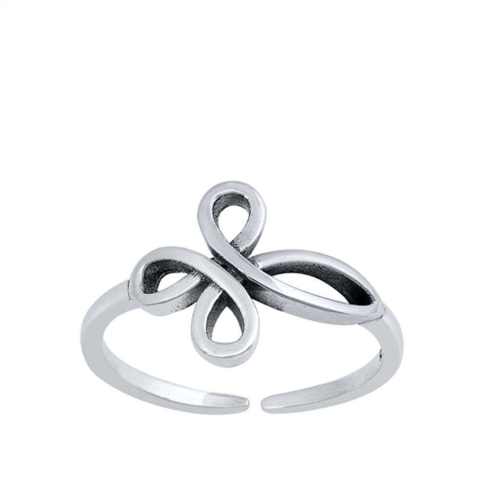 Sterling Silver Oxidized Cross Toe Ring