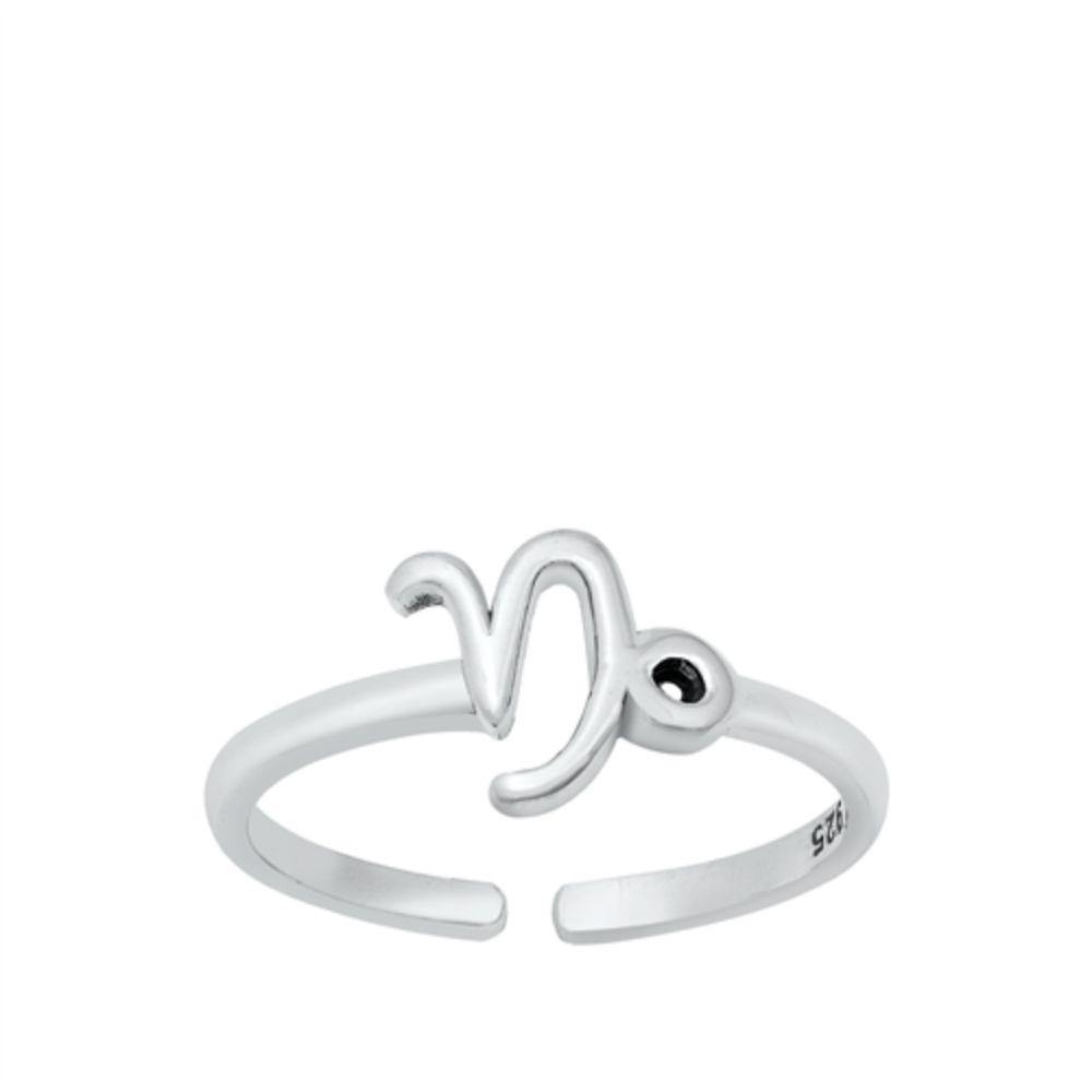 Sterling Silver Capricorn Zodiac Sign Toe Ring