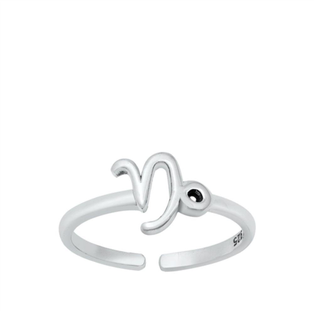 Sterling Silver Capricorn Zodiac Sign Toe Ring - silverdepot