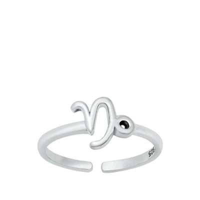 Sterling Silver Capricorn Zodiac Sign Toe Ring - silverdepot