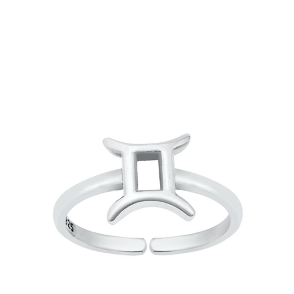 Sterling Silver Gemini Zodiac Sign Toe Ring