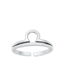 Load image into Gallery viewer, Sterling Silver Libra Zodiac Sign Toe Ring - silverdepot