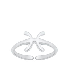 Sterling Silver Pisces Zodiac Sign Toe Ring