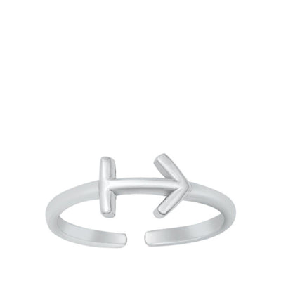 Sterling Silver Sagittarius Zodiac Sign Toe Ring - silverdepot