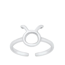 Load image into Gallery viewer, Sterling Silver Taurus Zodiac Sign Toe Ring - silverdepot