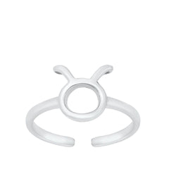 Sterling Silver Taurus Zodiac Sign Toe Ring