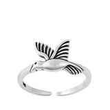 Sterling Silver Oxidized Hummingbird Toe Ring