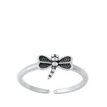 Load image into Gallery viewer, Sterling Silver Oxidized Dragonfly Toe Ring
