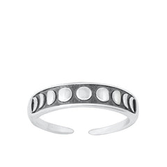 Sterling Silver Oxidized Moon Phase Toe Ring