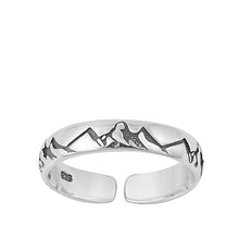 Load image into Gallery viewer, Sterling Silver Oxidized Mountains Toe Ring