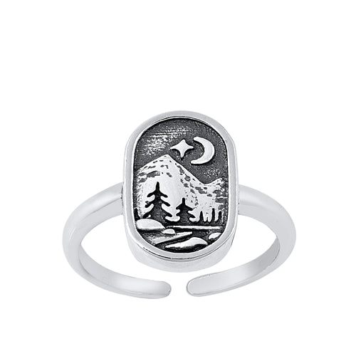 Sterling Silver Oxidized Nature Toe Ring