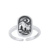 Sterling Silver Oxidized Nature Toe Ring