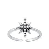 Sterling Silver Oxidized Star Toe Ring