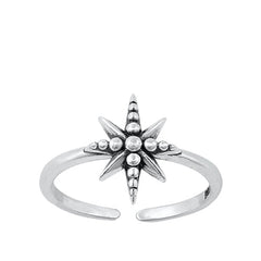 Sterling Silver Oxidized Star Toe Ring