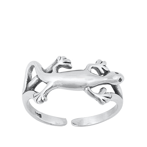Sterling Silver Oxidized Lizard Toe Ring
