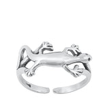 Sterling Silver Oxidized Lizard Toe Ring