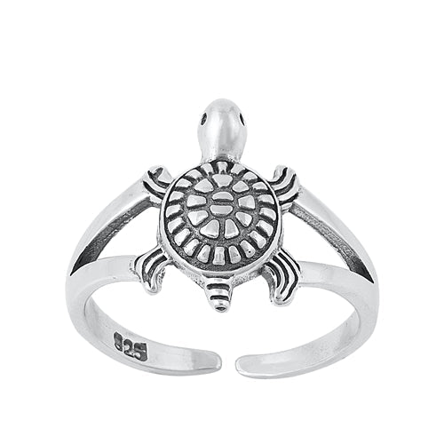 Sterling Silver Oxidized Turtle Toe Ring
