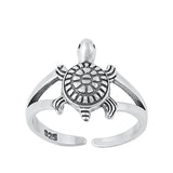 Sterling Silver Oxidized Turtle Toe Ring