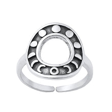 Load image into Gallery viewer, Sterling Silver Oxidized Moon Phases Toe Rings