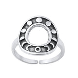 Sterling Silver Oxidized Moon Phases Toe Rings