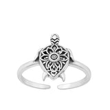 Sterling Silver Oxidized Turtle Toe Rings