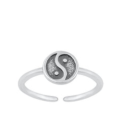 Sterling Silver Oxidized Yin Yang Toe Ring