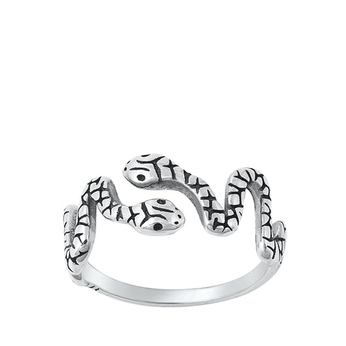 Sterling Silver Oxidized Snakes Toe Ring