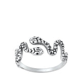 Sterling Silver Oxidized Snakes Toe Ring