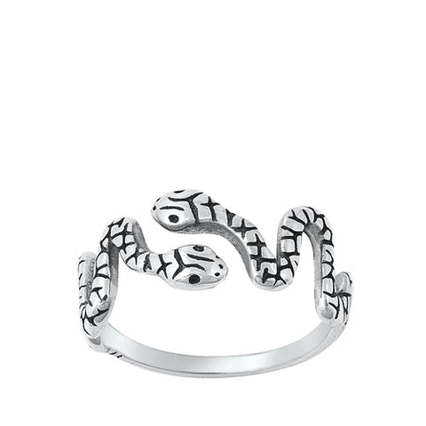 Sterling Silver Oxidized Snakes Toe Ring