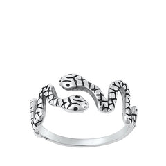 Sterling Silver Oxidized Snakes Toe Ring