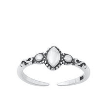 Load image into Gallery viewer, Sterling Silver Oxidized Oval Center Bali Toe Rings