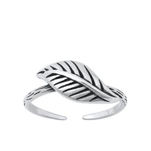 Load image into Gallery viewer, Sterling Silver Oxidized Leaf Toe Rings
