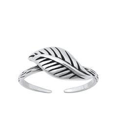 Sterling Silver Oxidized Leaf Toe Rings
